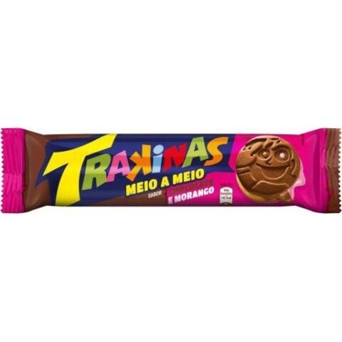 Biscoito Trakinas Rech Meio Choc Meio Morango 126g