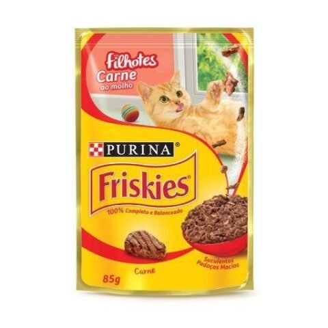 Racao Friskies Carne Ao Molho 85g